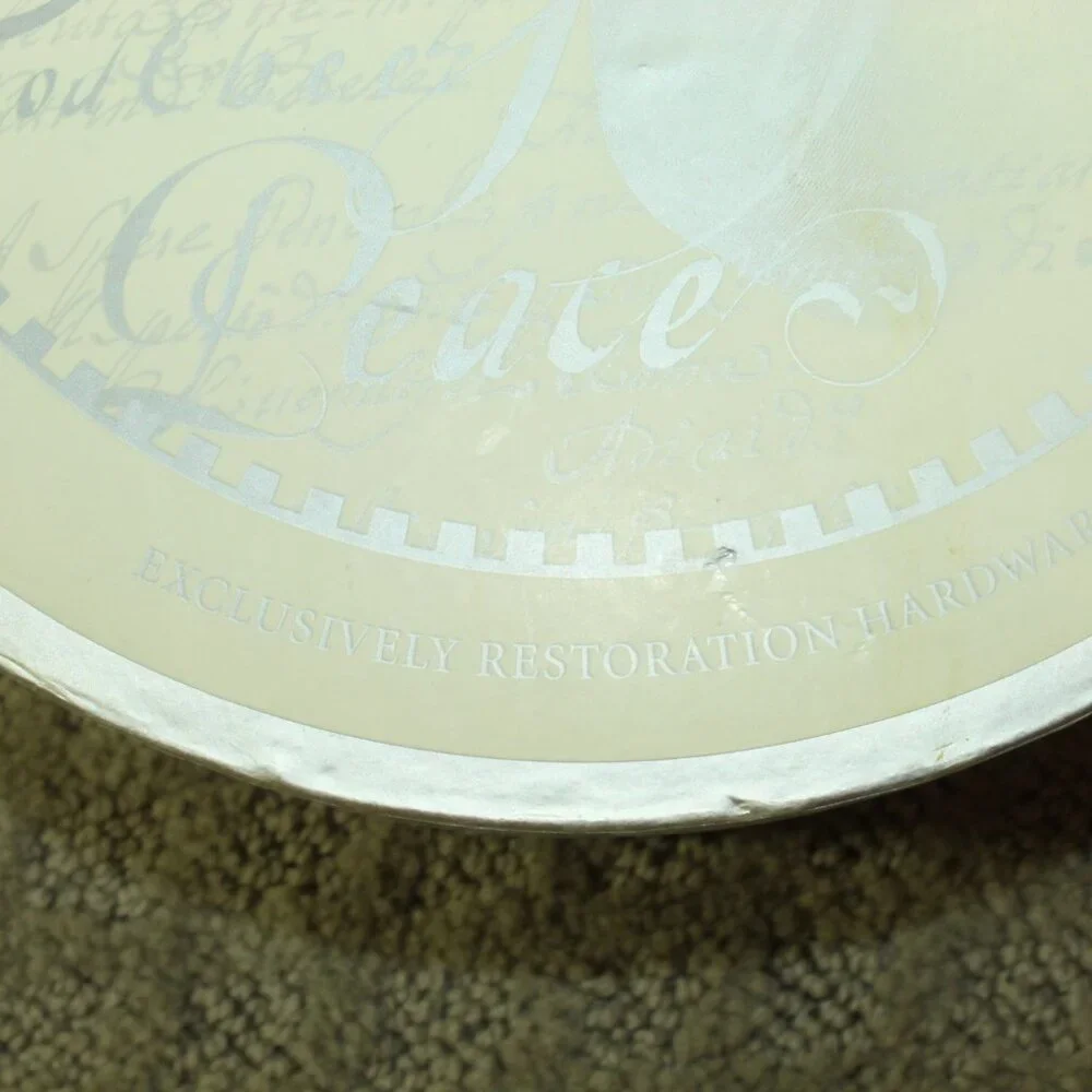 Set of 4 Silver Holiday (Pear & Noel) Salad Plates by Restoration Hardware IOB